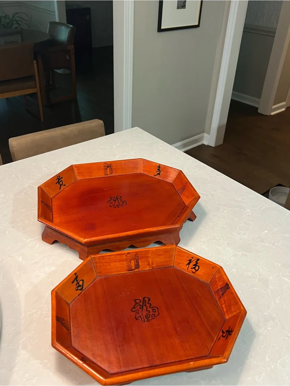 Vintage Korean Wooden nesting trays